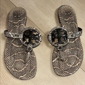 Tory Burch Snake Print Sandals